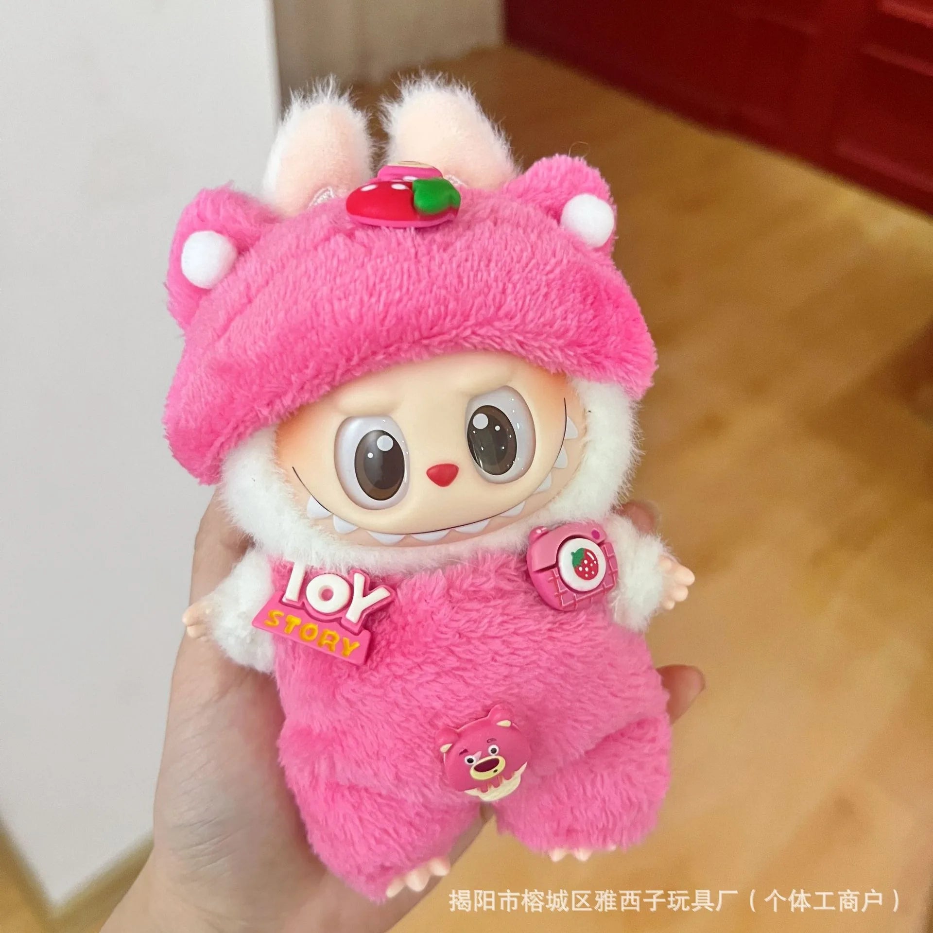 Only clothes Labubu Baby Clothes Vinyl Pulley Cloth 17cm Doll Cute Dress up Casual Set Skirt Plush Toy Clothes