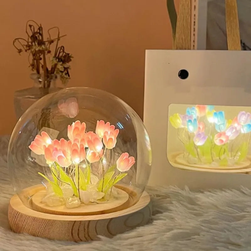 Tulip Glass Dome Light - Lámpara Tulipán en Cúpula de Cristal