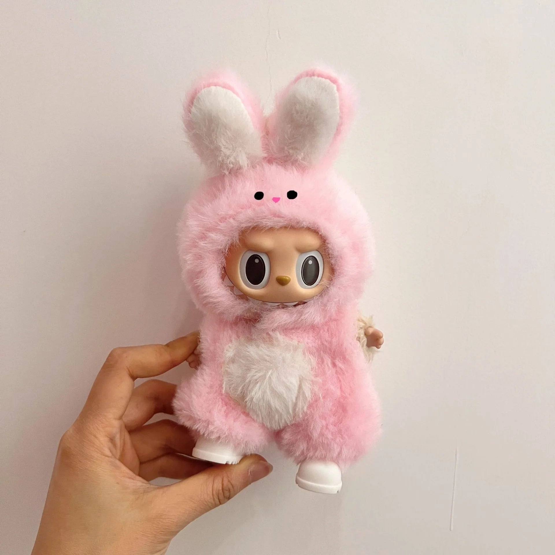 Only clothes Labubu Baby Clothes Vinyl Pulley Cloth 17cm Doll Cute Dress up Casual Set Skirt Plush Toy Clothes