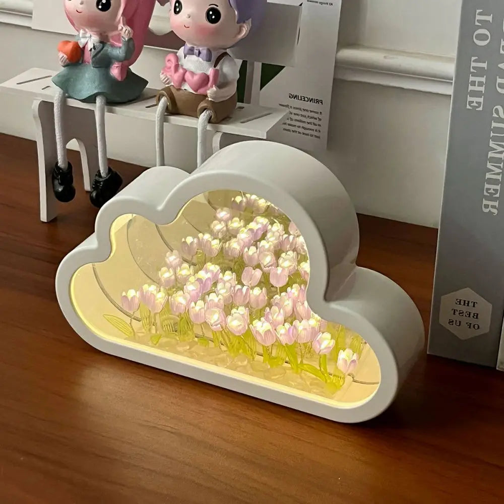 Tulip Mirror Night Light - Lámpara Espejo en Forma de Nube