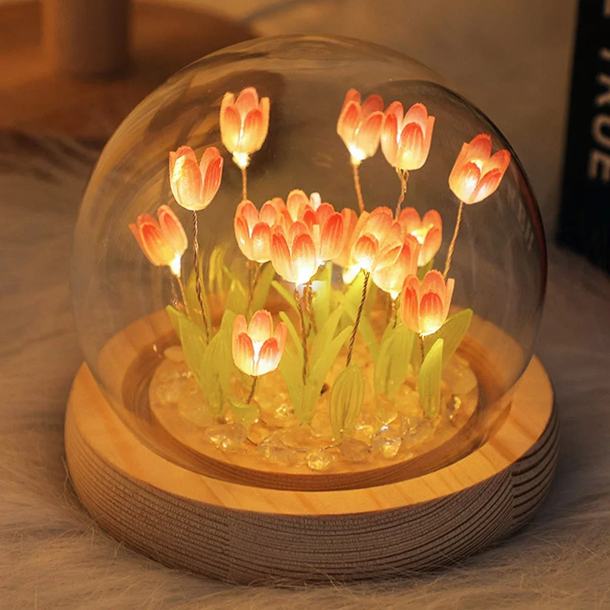 Tulip Glass Dome Light - Lámpara Tulipán en Cúpula de Cristal