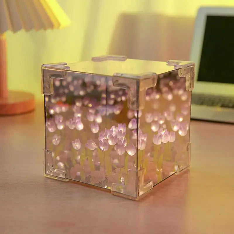 Tulip Cube Light - Lámpara Cubo de Tulipanes LED