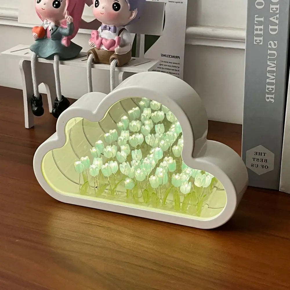 Tulip Mirror Night Light - Lámpara Espejo en Forma de Nube