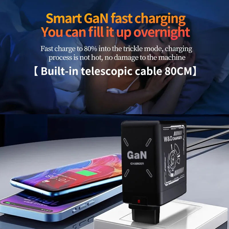 W&O GaN Fast Charging Cable Type C 20W and Lightning Liquid Silicone Cable for iPhone 14 15 Pro Max Xiaomi Realme Redmi ﻿